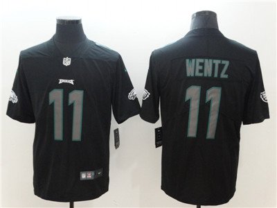 Eagles #11 Carson Wentz Black Impact Limited Jersey