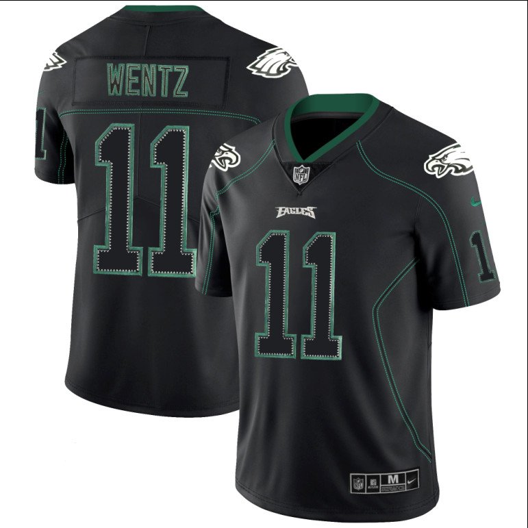 Eagles #11 Carson Wentz Black Shadow Legend Limited Jersey