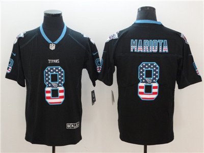 Titans #8 Marcus Mariota Black USA Flag Fashion Color Rush Limited Jersey