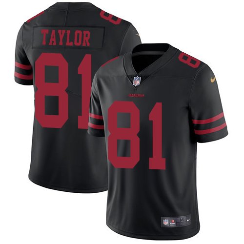 49ers #81 Trent Taylor Black Men's Stitched Limited Jersey