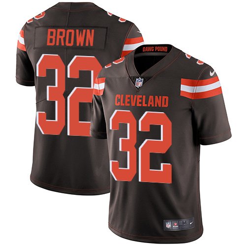 Browns #32 Jim Brown Brown Men's Stitched Limited Jersey