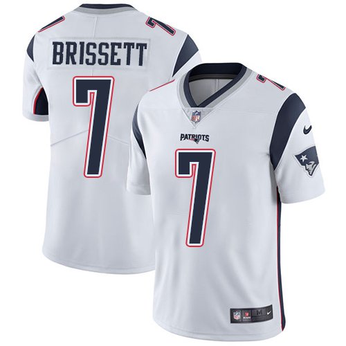 Patriots #7 Jacoby Brissett White Men's Stitched Limited Jersey