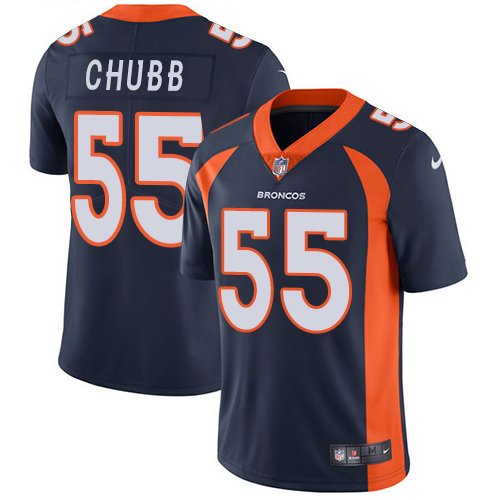 Broncos #55 Bradley Chubb Navy Blue Men's Stitched Limited Jersey