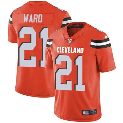 Browns #21 Denzel Ward Orange Men's Stitched Limited Jersey