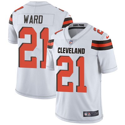 Browns #21 Denzel Ward White Men's Stitched Limited Jersey