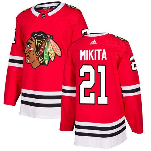 Stan Mikita Men's Chicago Blackhawks Stitched Home Red Jersey