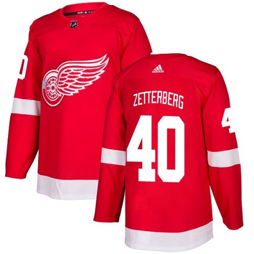 Henrik Zetterberg Men's Detroit Wings Stitched Home Red Jersey