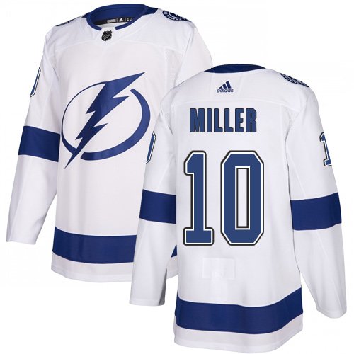 Men's Tampa Bay Lightning #10 J.T. Miller White Stitched Jersey