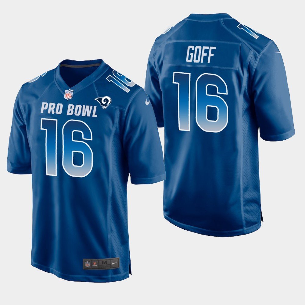 Los Angeles Rams #16 Jared Goff Blue NFC 2019 Pro Bowl Game Jersey