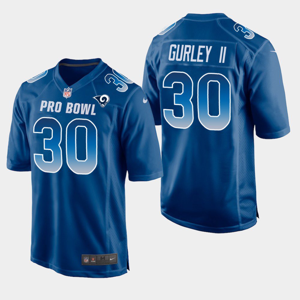 Los Angeles Rams #30 Todd Gurley II Blue NFC 2019 Pro Bowl Game Jersey
