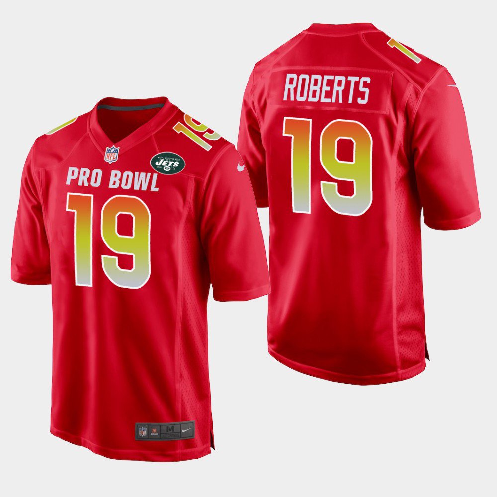 New York Jets #19 Andre Roberts Red AFC 2019 Pro Bowl Game Jersey