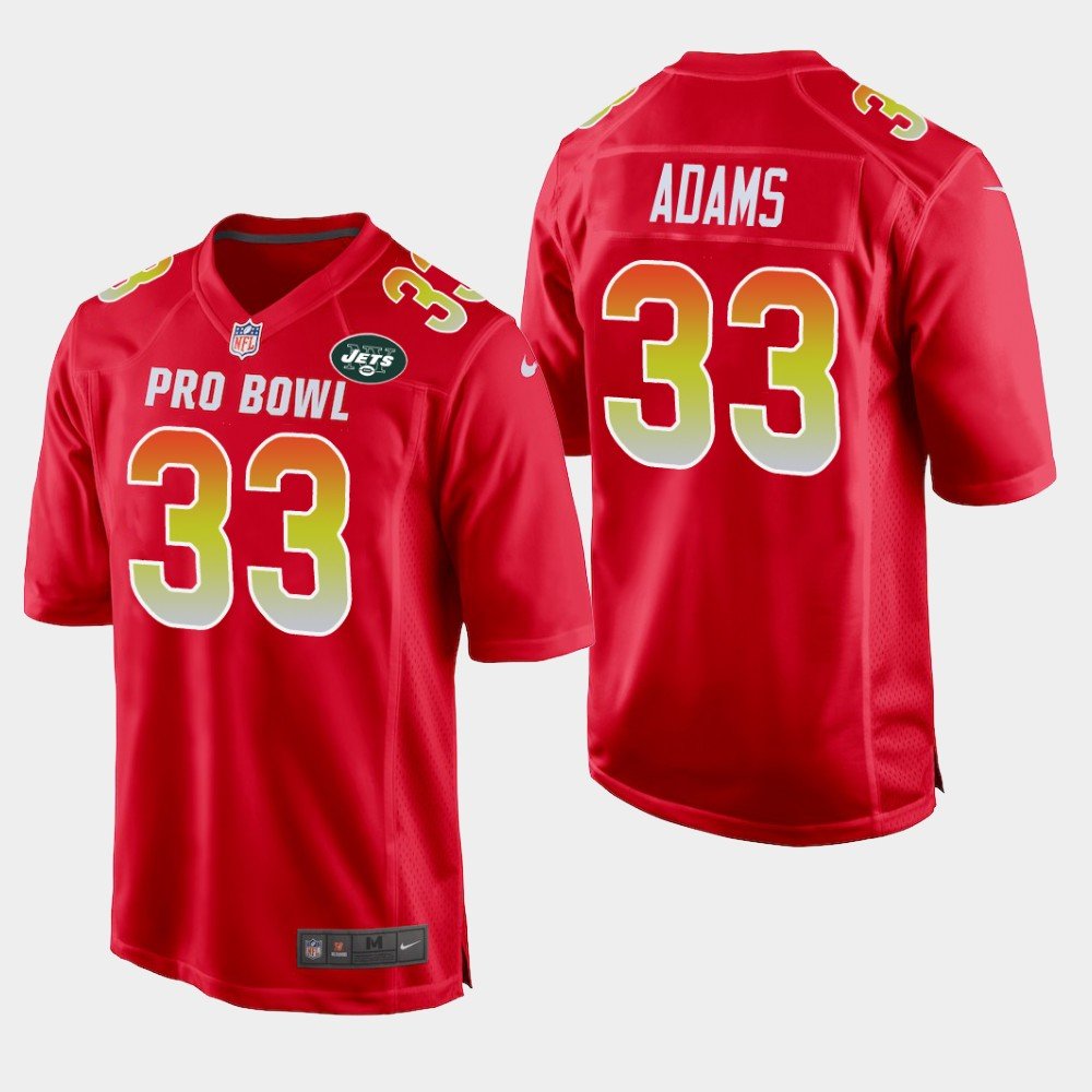 New York Jets #33 Jamal Adams Red AFC 2019 Pro Bowl Game Jersey