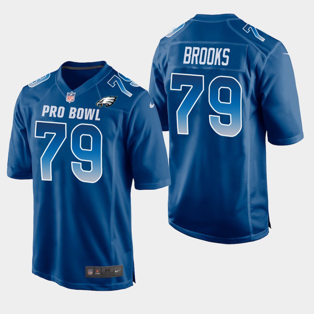 Philadelphia Eagles #79 Brandon Brooks Blue NFC 2019 Pro Bowl Game Jersey