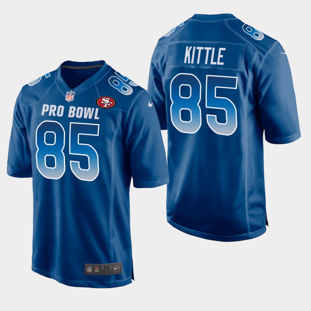 San Francisco 49ers #85 George Kittle Blue NFC 2019 Pro Bowl Game Jersey