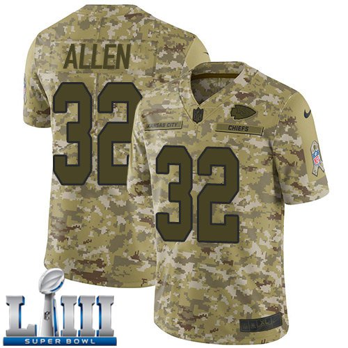 Marcus Allen Men's Camo Stitched Jersey Super Bowl LIII #32 Chiefs