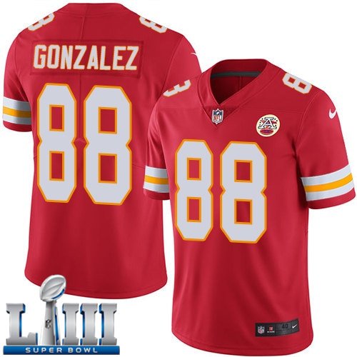 Men's Chiefs #88 Tony Gonzalez Red Stitched Jersey Super Bowl LIII