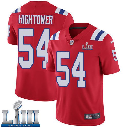 Patriots #54 Dont'a Hightower Men's Alternate Red Stitched Jersey Super Bowl LIII