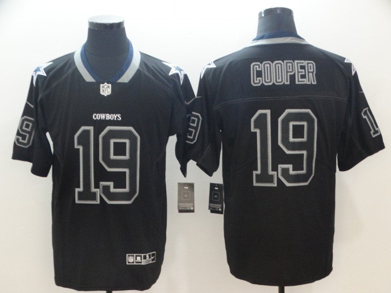 Cowboys #19 Amari Cooper Lights Out Black Men's Stitched Limited Rush Jersey