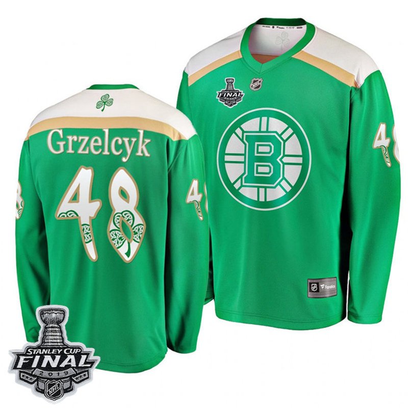 Bruins Matt Grzelcyk St. Patrick Green 2019 Stanley Cup Final Stitched Jersey