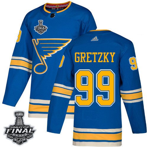 Men's Blues #99 Wayne Gretzky Blue Alternate 2019 Stanley Cup Final Stitched Jersey