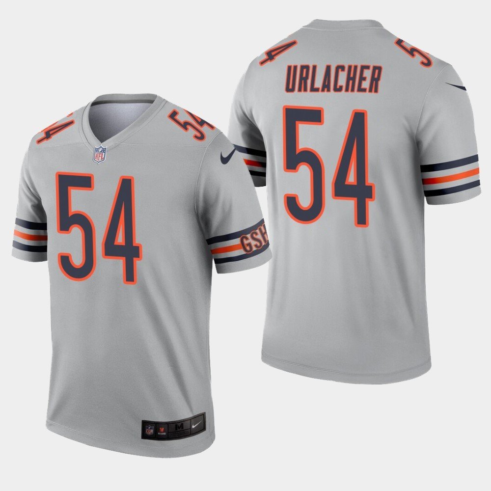 Men's Bears 54 Brian Urlacher Sliver Inverted Legend Stitched Jersey