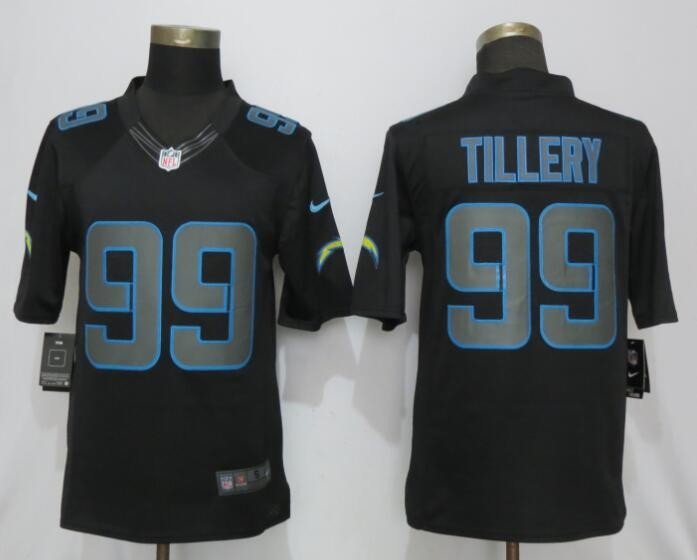 Men's Chargers 99 Jerry Tillery Black Impact Limited Stitched Jersey