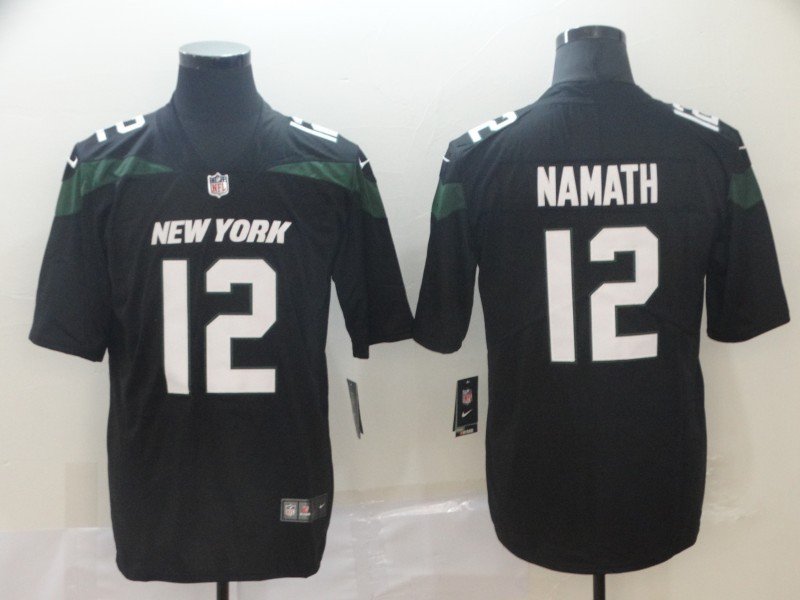 Men's Jets 12 Joe Namath Black New 2019 Limited Stitched Jersey