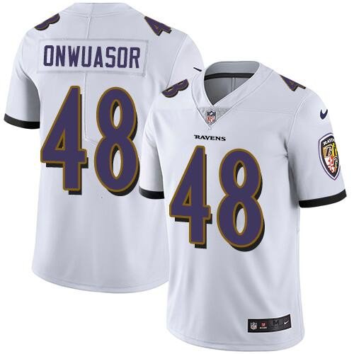 Men's Ravens 48 Patrick Onwuasor White Limited Stitched Jersey