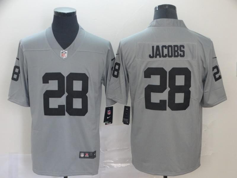 Men's Raiders 28 Josh Jacobs Inverted Legend Limited Stitched Jersey