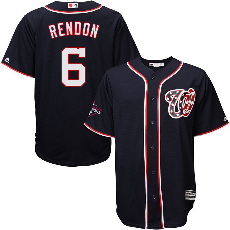 Men's 2019 World Series Champions Nationals #6 Anthony Rendon Navy Stitched Jersey