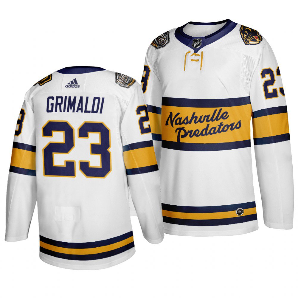 Men's Predators Rocco Grimaldi White 2020 Winter Classic Jersey