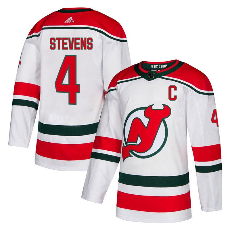New Stitched Jersey Devils #4 Scott Stevens White Alternate Stitched Jersey