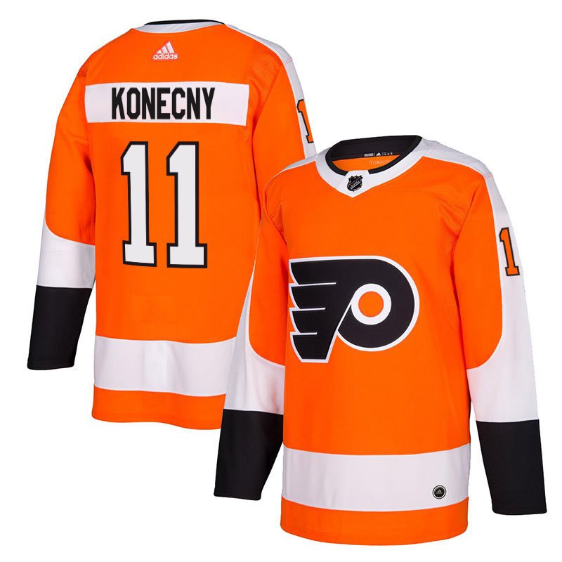 Philadelphia Flyers #11 Travis Konecny Orange Home Stitched Jersey