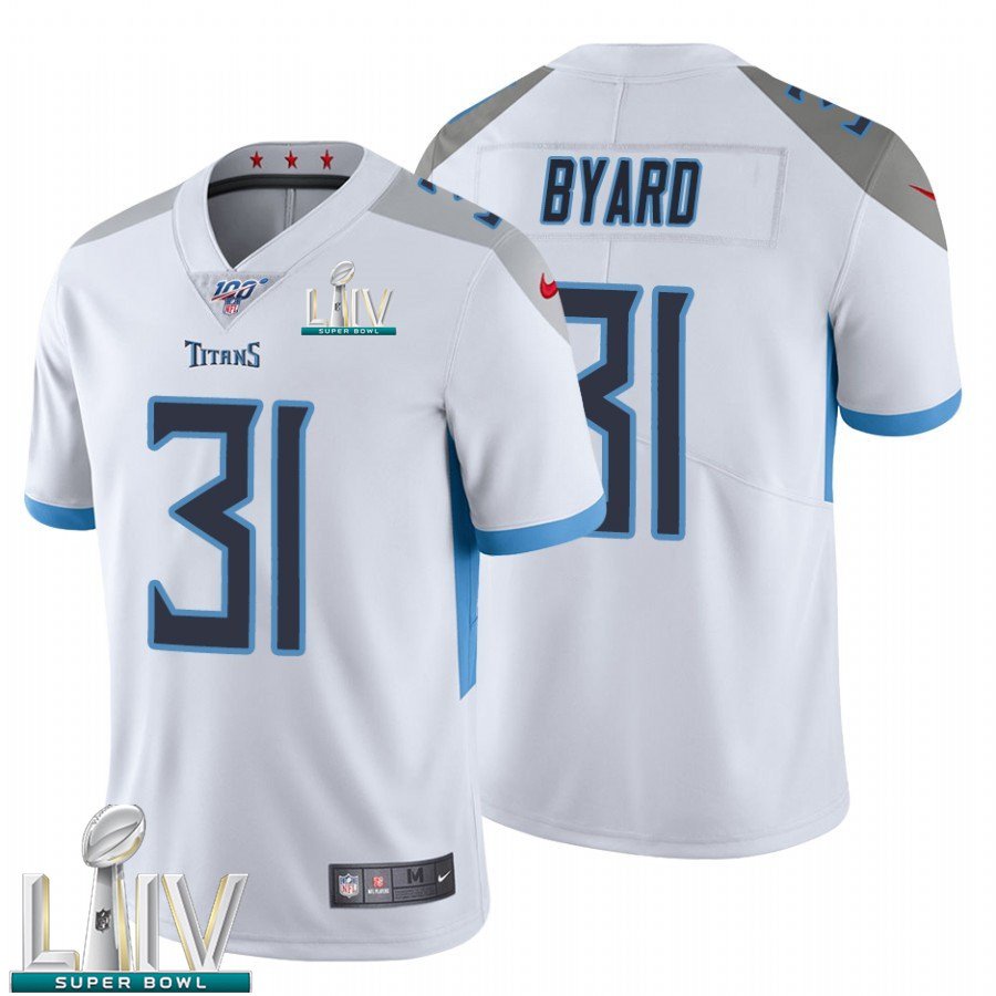 Tennessee Titans #31 Kevin Byard White Jersey With 2020 Super Bowl LIV Patch