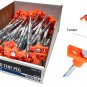 50Pc Display-10"/7MM Metal Twisted Tent Peg With Orange Stopper