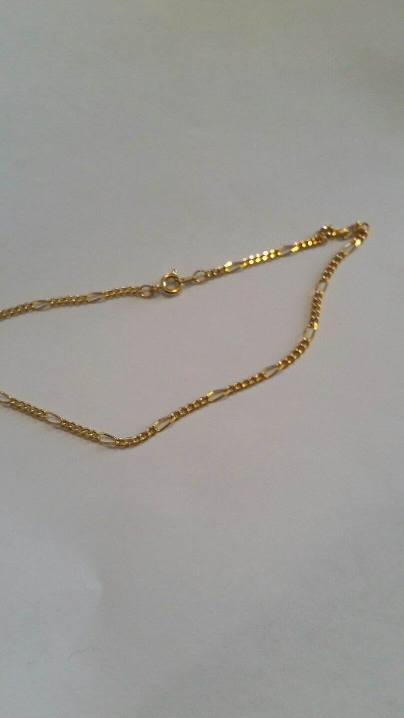 14k Gold plated 2mm Figaro 15 inch necklace  lifetime warranty