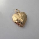 24k Gold Plated Heart  Locket with flower design Lifetime Warranty