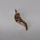 14k yellow goldplated filigree italian horn pendant