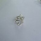 .925 Sterling silver wire wrapped Double heart adjustable ring