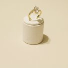 14K Gold plated Two  Round Cz  Ring with side stones USA Made size 10