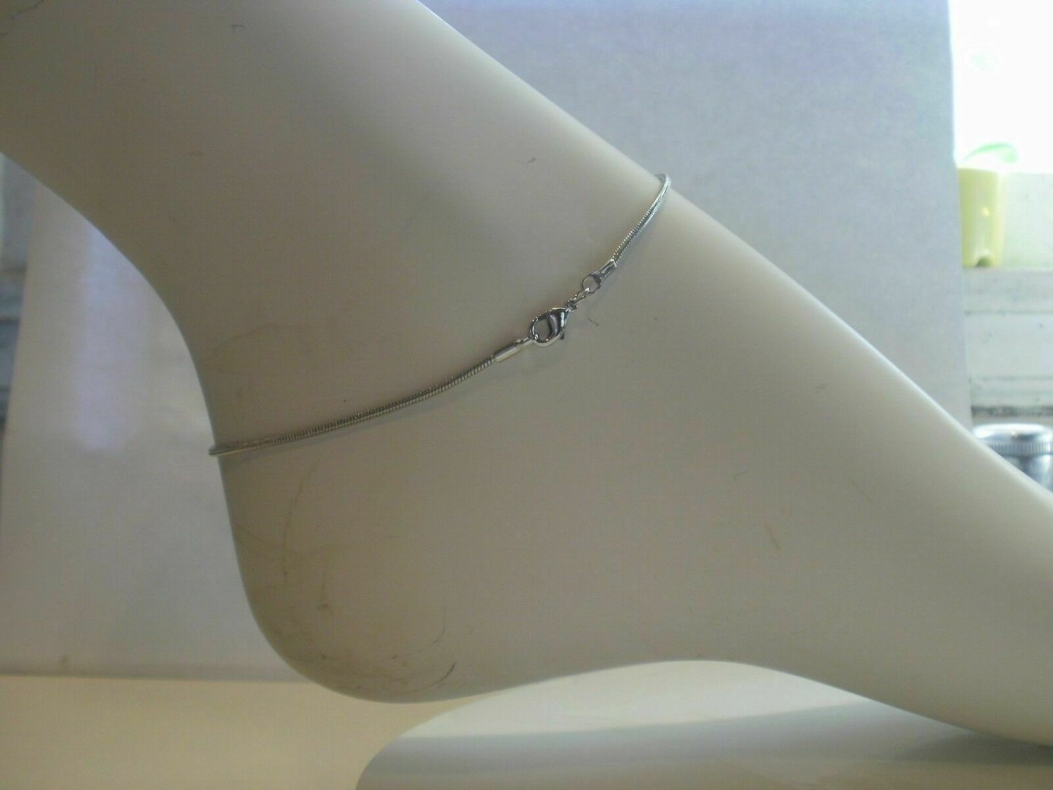 14k white gold plated snake ankle bracelet lifetime warranty