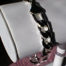 14k White Gold ep Figaro Bracelet 10MM Lifetime guarantee