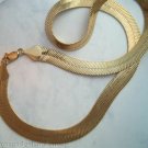 14k Yellow Gold Plated Flex Herringbone Chain 12 mm  Lifetime warranty