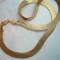 14k Yellow Gold Plated Flex Herringbone Chain 12 mm  Lifetime warranty
