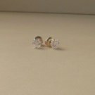 Round CZ White Gold Plated Stud Earring choice of color and size