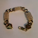mens goldplated rope curb bracelet half inch wide
