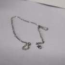 14k  white gold  plated 2 mm Figaro ankle bracelet USA MADE Lifetime warranty