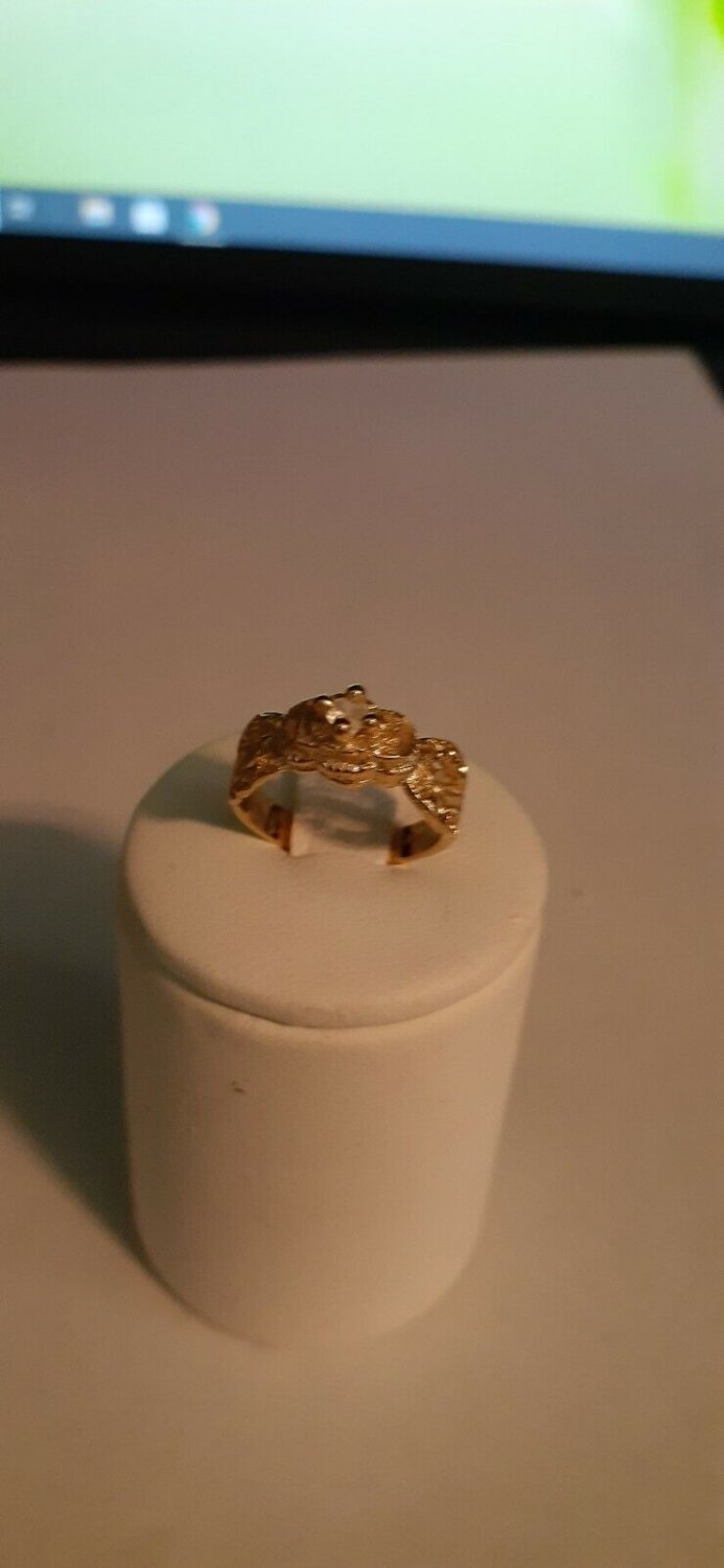 14k Goldplated childrens cz ring size 4.50