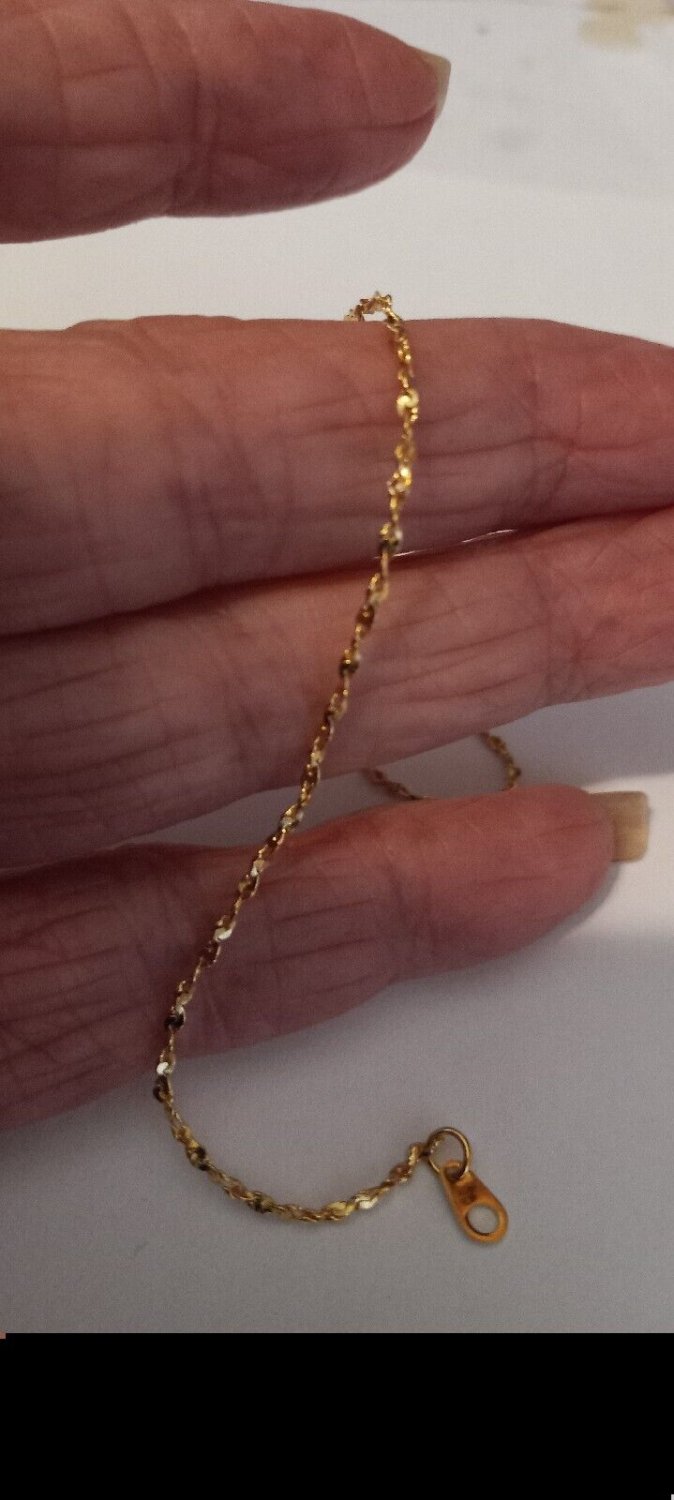 Brand new 14k gold plated twisted nugget ankle bracelet lifetime warranty usa