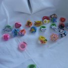 5/10/20/30/100X Cartoon Finger Ring PVC Soft Rubber Kids Toy Gift Jewelry